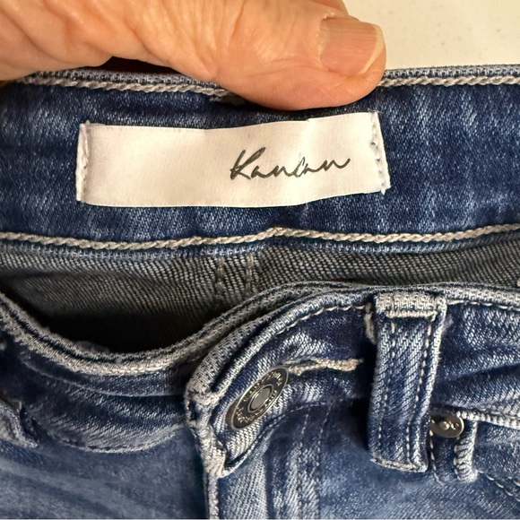 KanCan Distressed Skinny Jeans High Rise Raw Hem Light Wash Women’s Size 7/27 - Picture 14 of 16